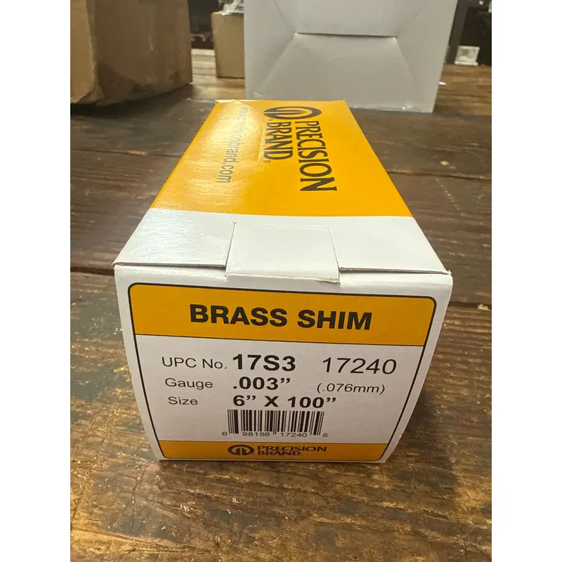 Precision Brand 0.003" Brass Shim Stock 6" x 100" Roll (17S3)
