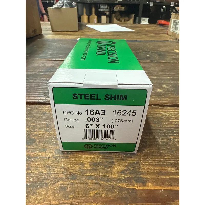 Precision Brand 0.003" Steel Shim Stock 6" x 100" Roll (16A3)