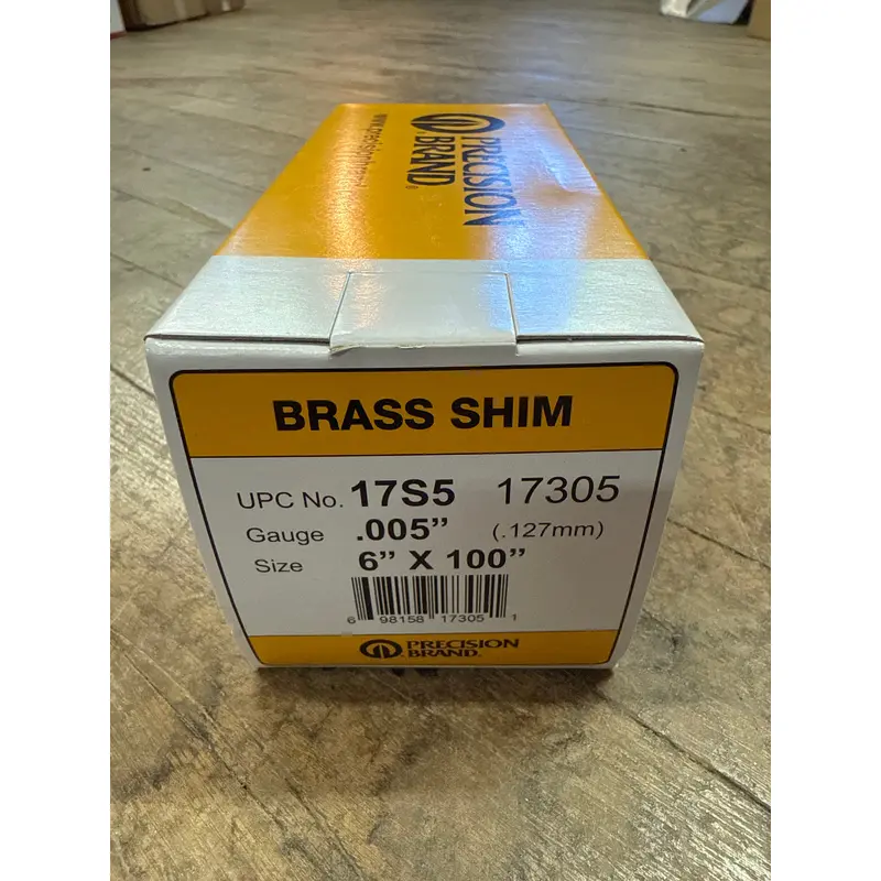 Precision Brand 0.005" Brass Shim Stock 6" x 100" Roll (17S5)