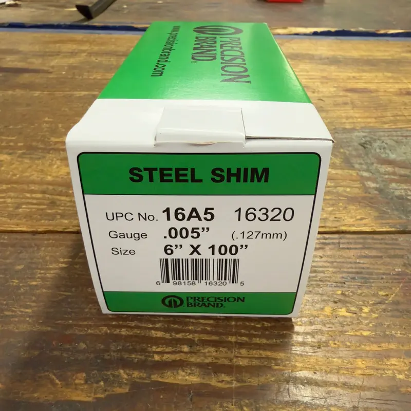 Precision Brand 0.005" Steel Shim Stock 6" x 100" Roll (16A5)