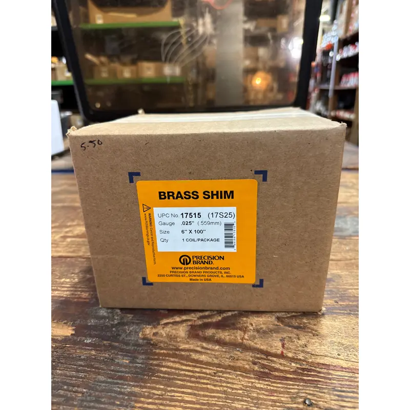 Precision Brand 0.025" Brass Shim Stock 6" x 100" Roll (17S25)