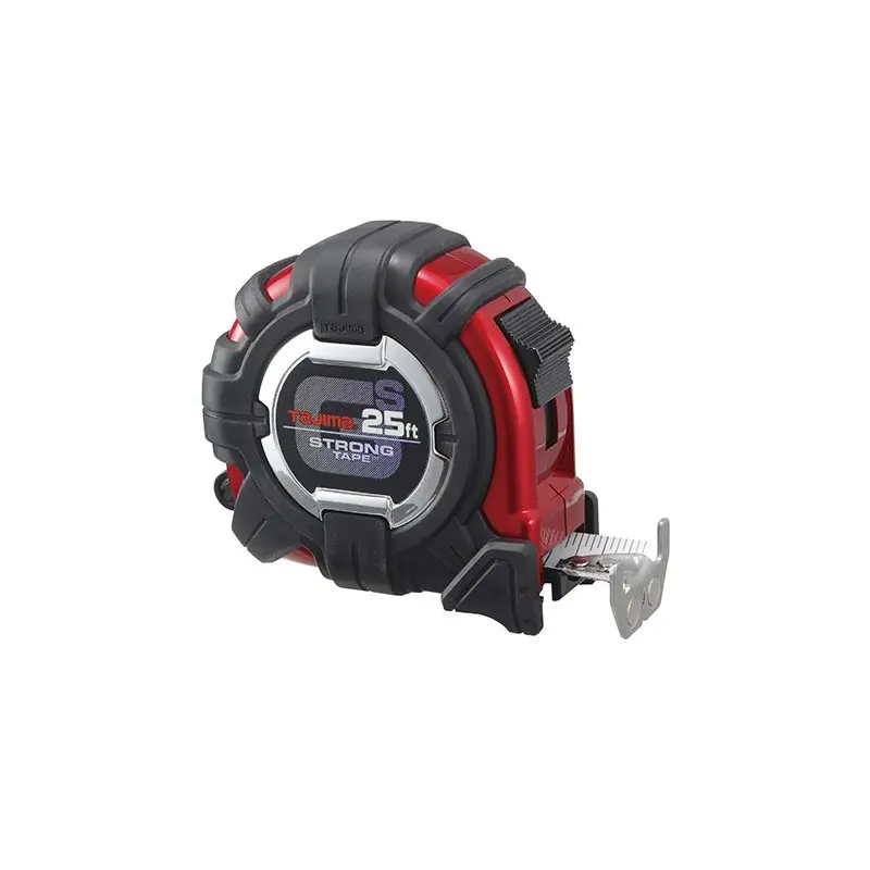 Tajima GS-LOCK 25 ft Tape Measure - Horned Magnetic w/ Compatible Hook Clip (GS-MC25BW)