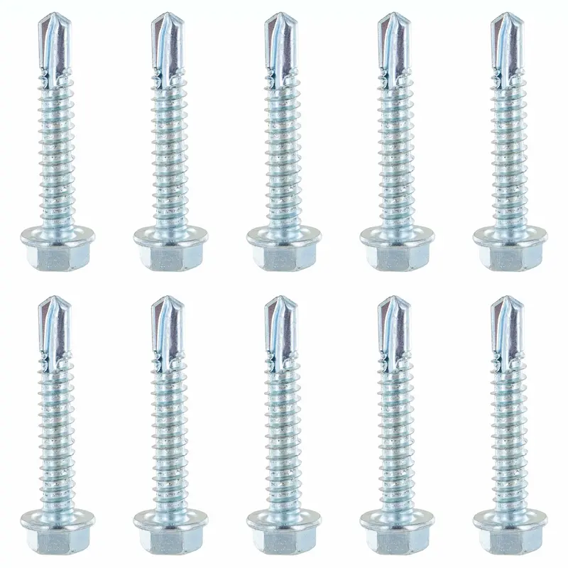 #14 1-1/2" E-Track Hex Screws w/ Self Drilling Tip (10 pk)