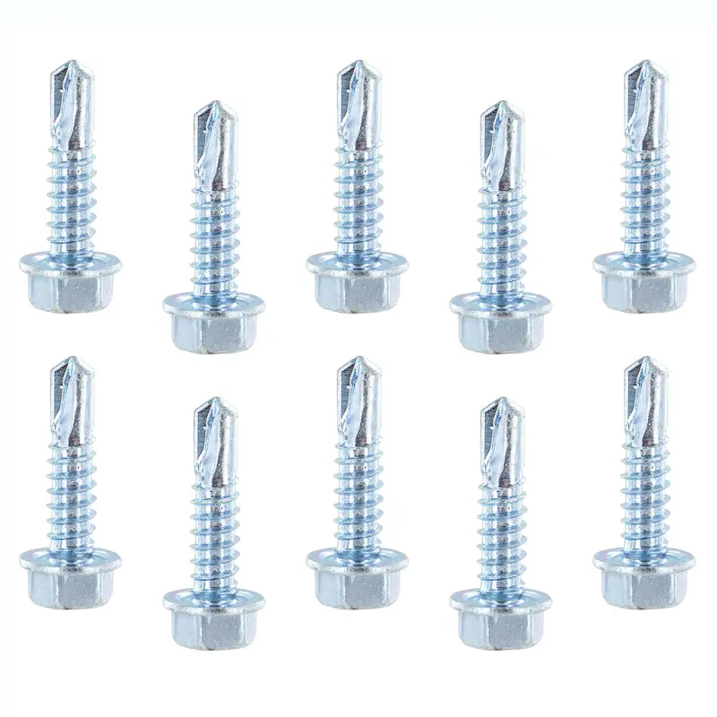 #14 x 1" Hex Screw w/ Self Drilling Tip (10 pack)