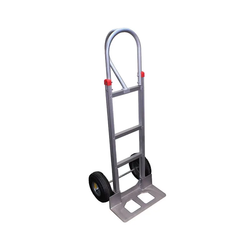 Pneumatic Wheel Aluminum Dolly Hand Truck with Vertical Loop Handle & Wide Width Nose Plate