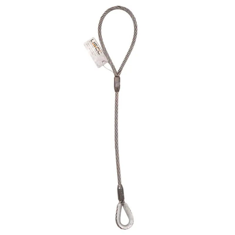 1/4" x 2' Standard Eye & Thimble Wire Rope Sling