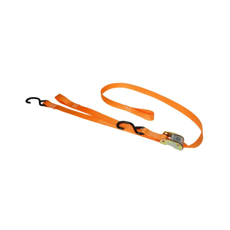 1" x 6' Cam Buckle Handlebar Strap w/S-Hooks & Pull Loop Orange