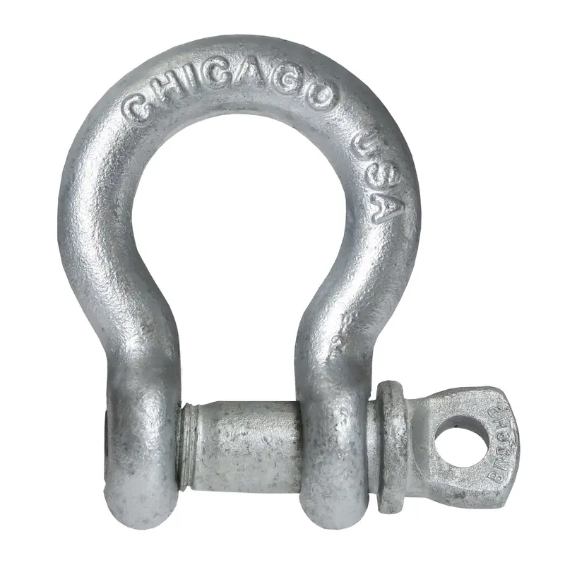 Screw Pin Anchor Shackle - Chicago Hardware - 1" Galvanized Steel - 8.5 Ton