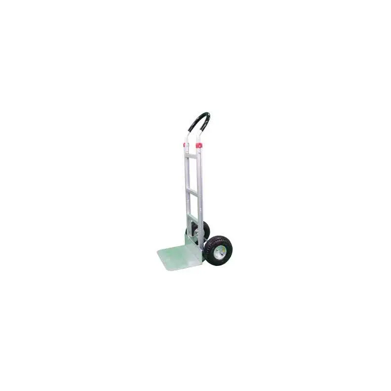 Pneumatic Wheel Aluminum Dolly Hand Truck with Round Handle & Solid Extension Nose Plate
