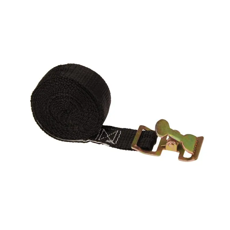 1" x  8' Black Action Spring Buckle Strap