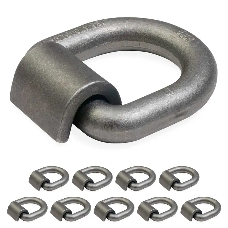1" Weldable D-Ring with Mounting Clip - 47,000 lbs. BS | 10-Pack