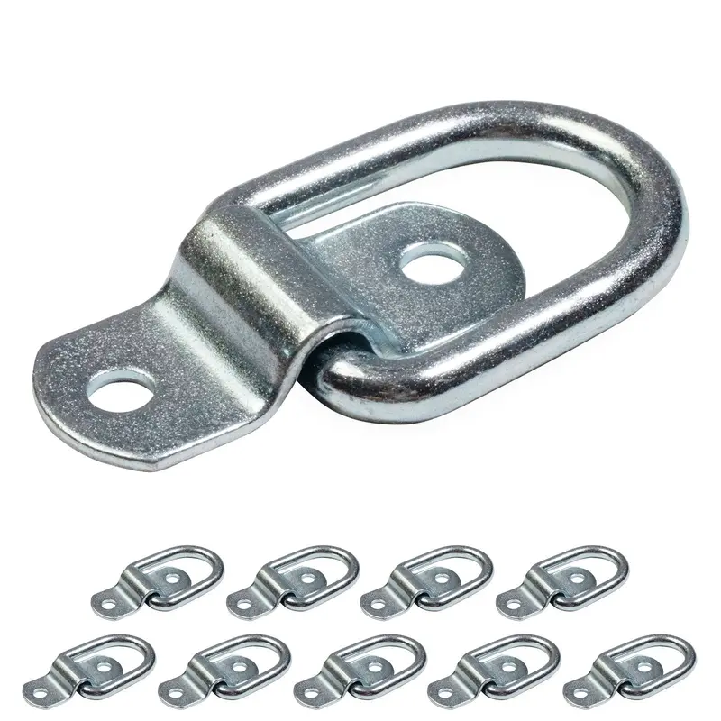 1" Bolt-On D-Ring with Mounting Bracket - Galvanized - 1,200 lbs. BS | 10-Pack