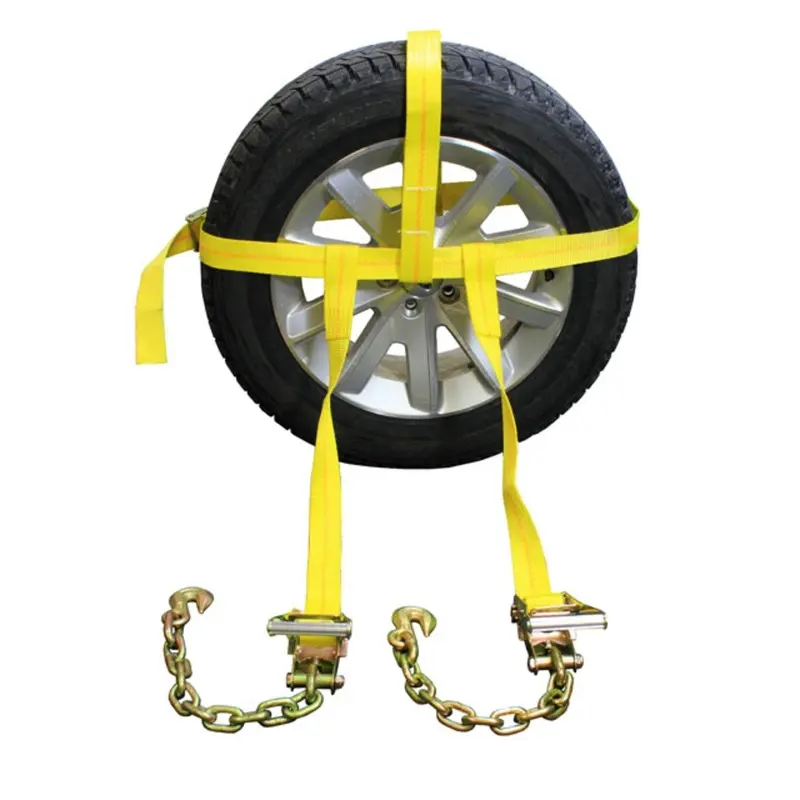 Side Mount Wheel Net W/ Cam Buckle & 2 Ratchets and Chain Extensions