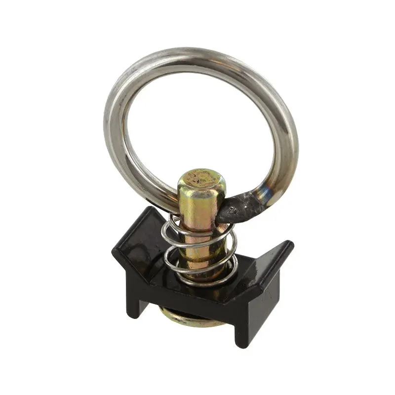 Single Stud Fitting w/ Stainless Steel Round Ring - Black | 4,000 lbs. BS