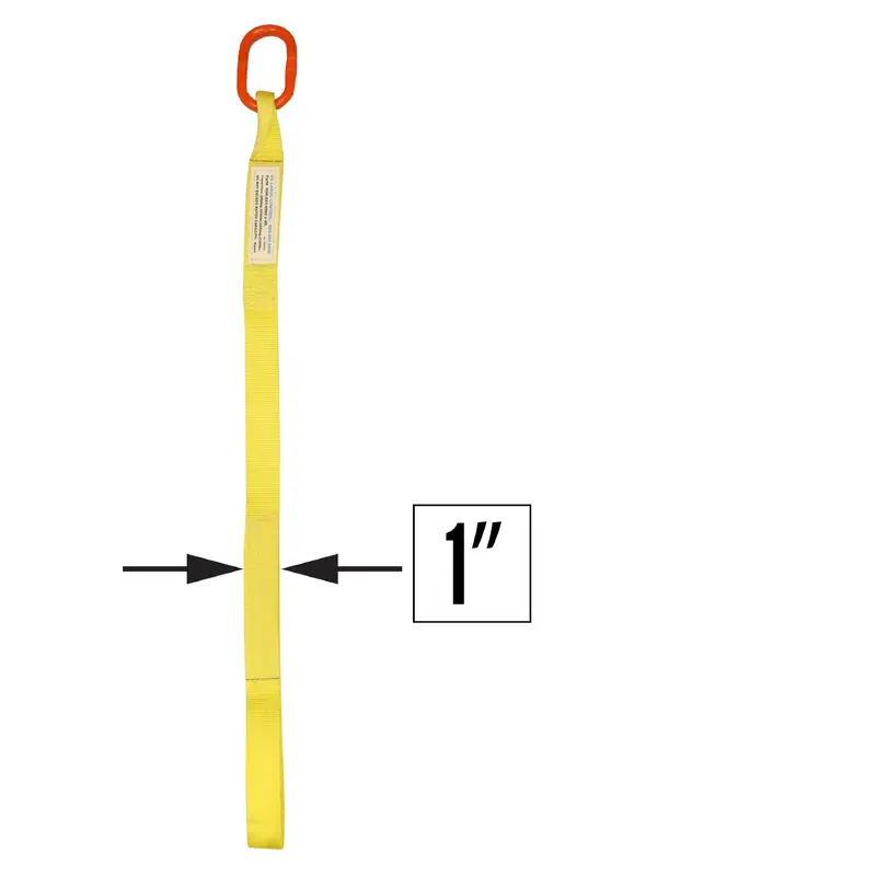 1"x4' (1 ply) Single Leg Nylon Sling w/ Master Link & Sewn Loop