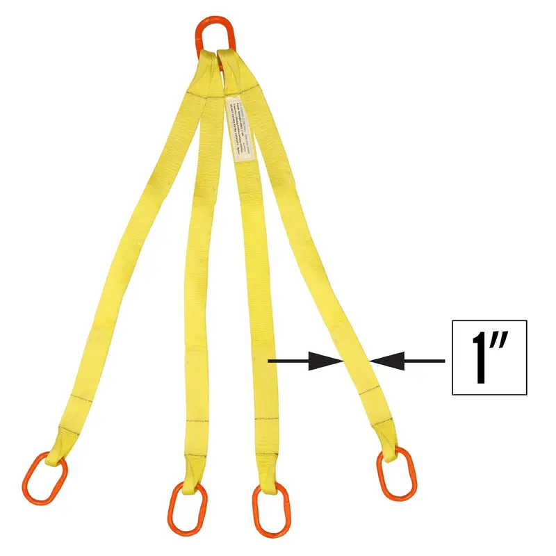 1"x6' (1 ply) Quad Leg Nylon Sling w/ Master Link Both Ends