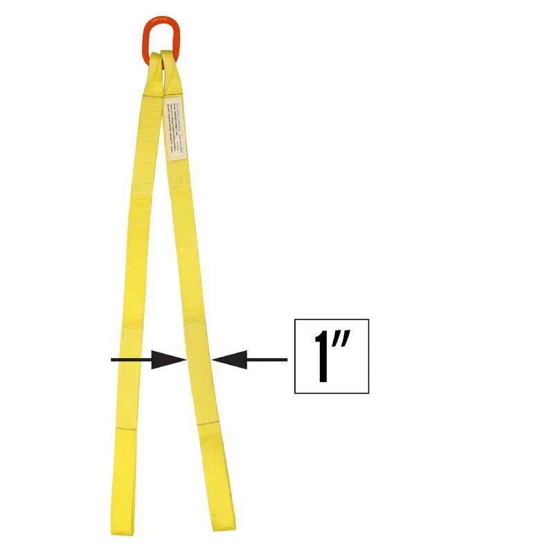 1"x14' (1 ply) Double Leg Nylon Sling w/ Master Link & Sewn Loop
