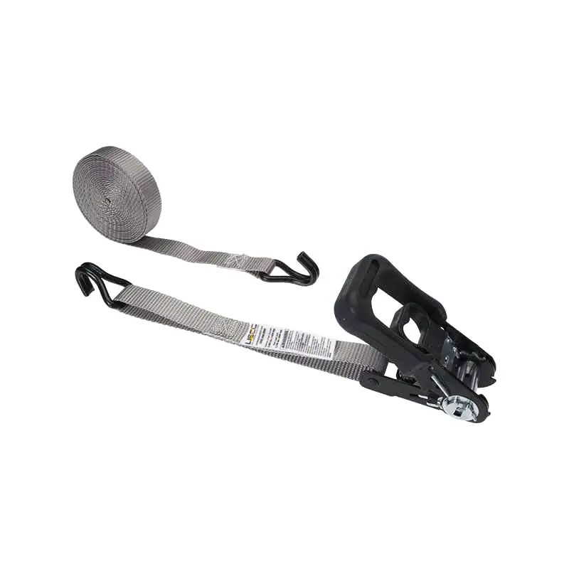 1" x 15' Rubber Coated Ratchet Strap w/ Vinyl Coated Wire Hooks