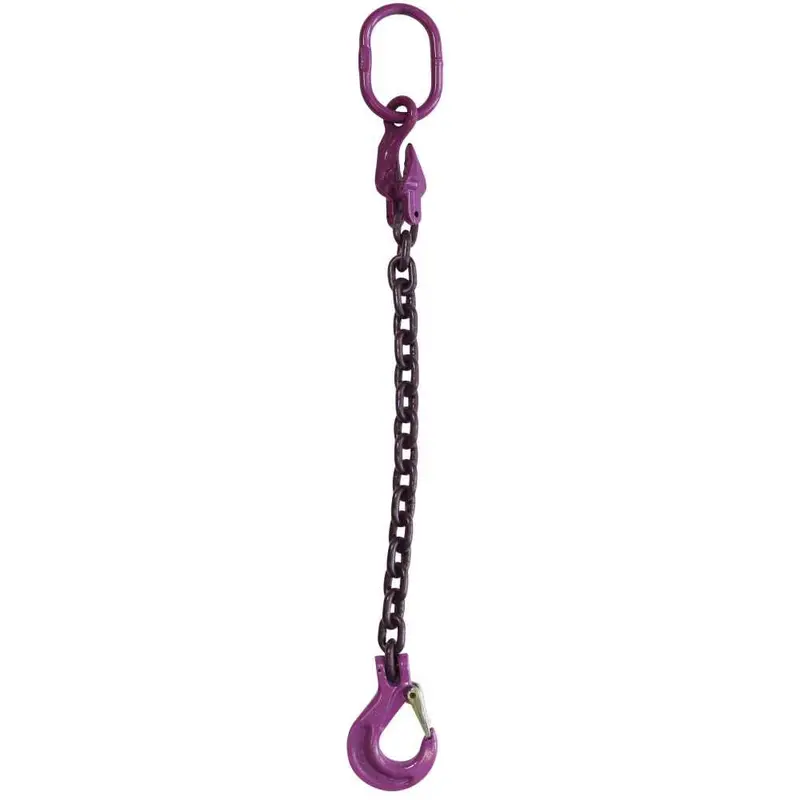 1/2" x 20' - Adjustable Single Leg Chain Sling w/ Sling Hook - Grade 100