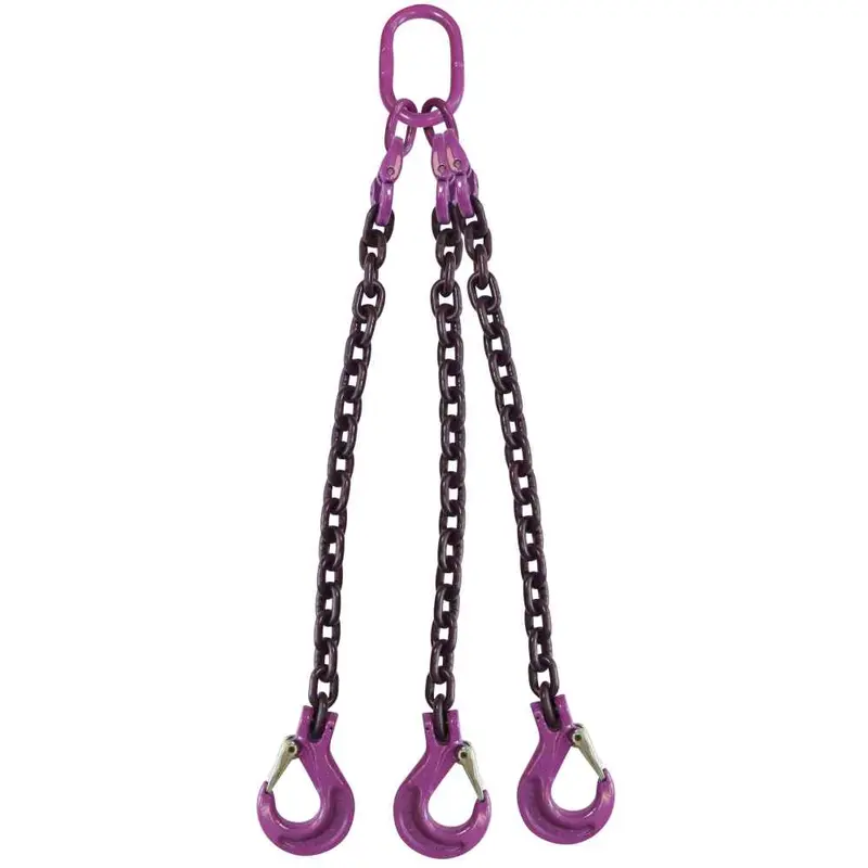1/2" x 18' - 3 Leg Chain Sling w/ Sling Hooks - Grade 100
