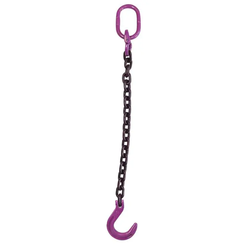 1/2" x 4' - Single Leg Chain Sling w/ Foundry Hook - Grade 100
