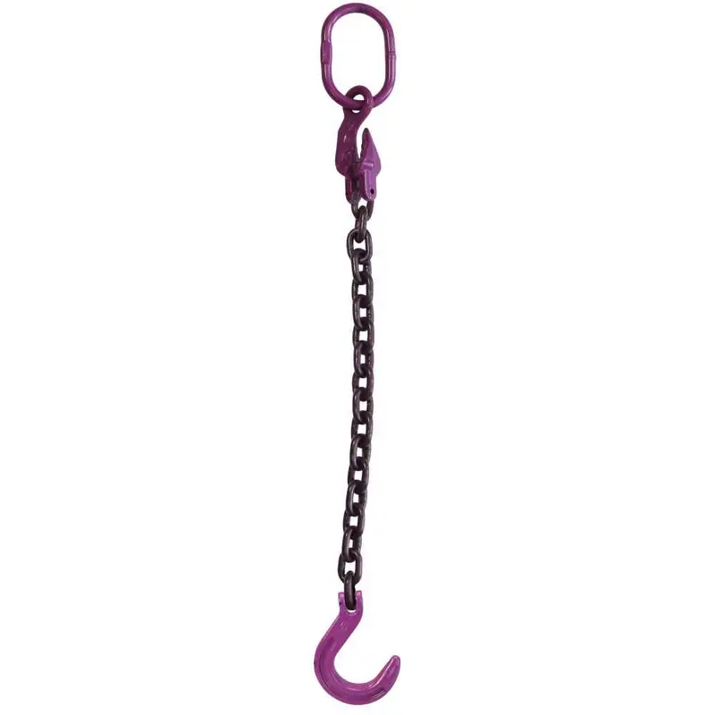 1/2" x 15' - Adjustable Single Leg Chain Sling w/ Foundry Hook - Grade 100