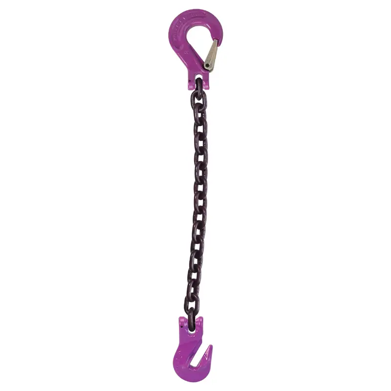 1/2" x 20' - Single Leg Chain Sling w/ Grab & Sling Hooks - Grade 100