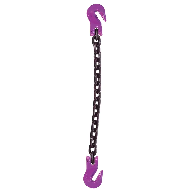 1/2" x 12' - Single Leg Chain Sling w/ Grab & Grab Hooks - Grade 100