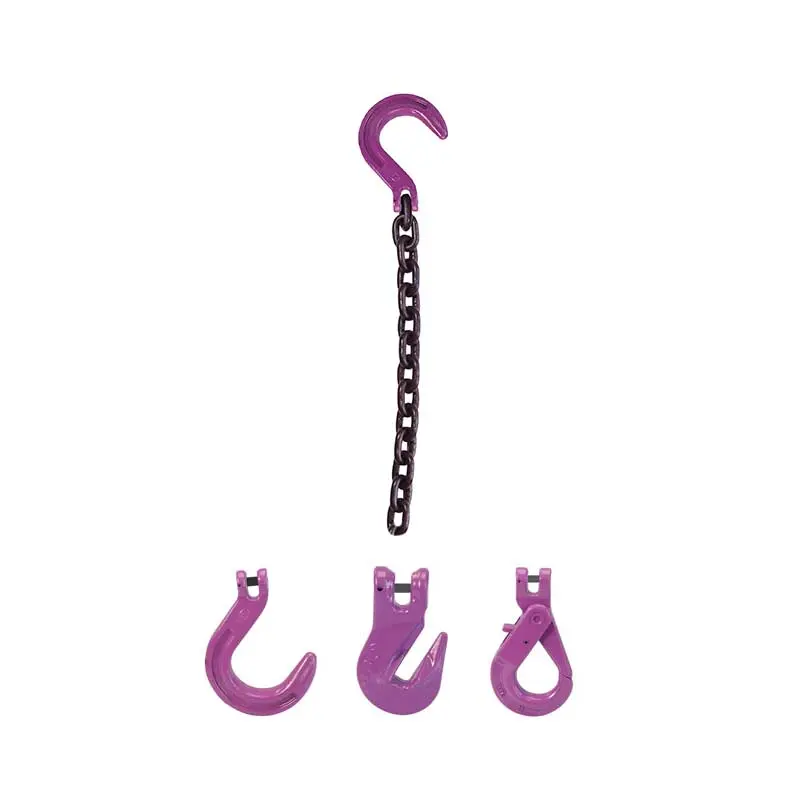 1/2" x 3' - Single Leg Chain Sling w/ Grab & Foundry Hooks - Grade 100