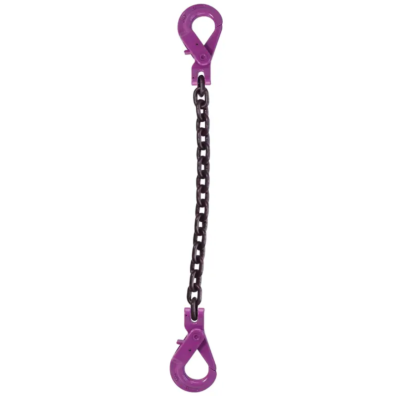 1/2" x 14' - Single Leg Chain Sling w/ Self-Locking & Self-Locking Hooks - Grade 100