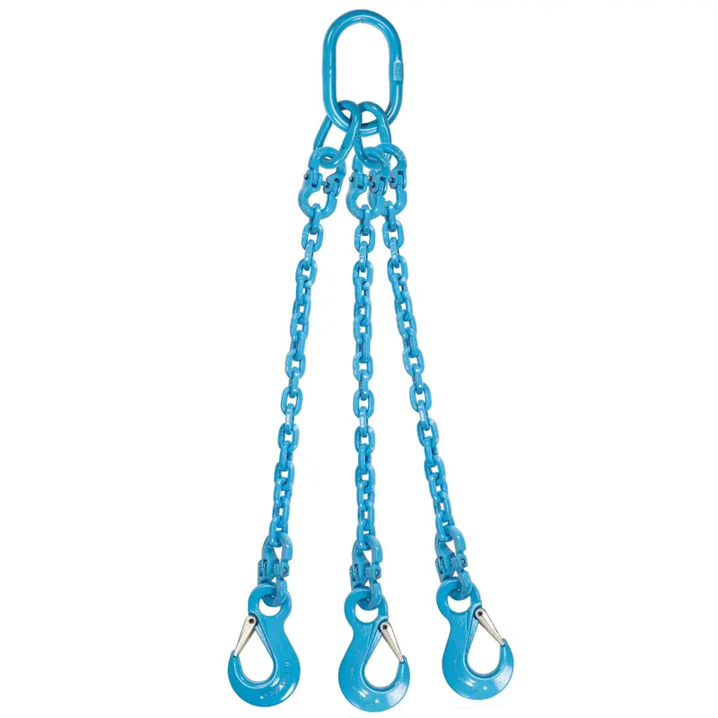 1/2" x 20' - Pewag 3 Leg Chain Sling w/ Sling Hooks - Grade 120