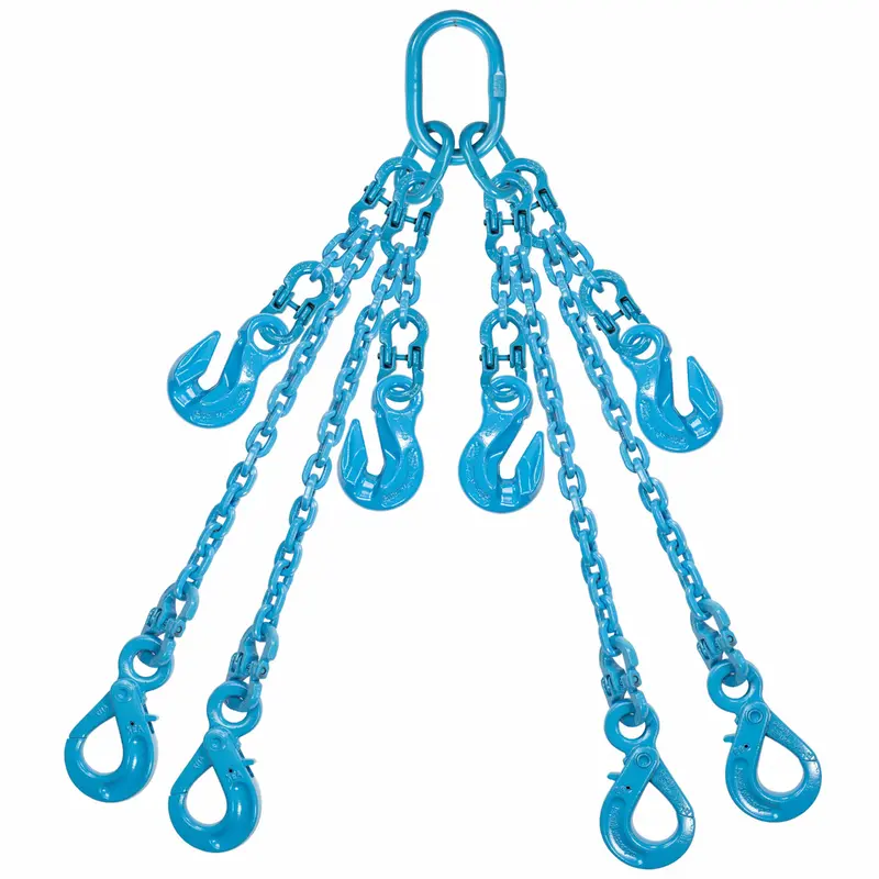 1/2" x 5' - Pewag  Adjustable 4 Leg Chain Sling w/ Self-Locking Hooks - Grade 120