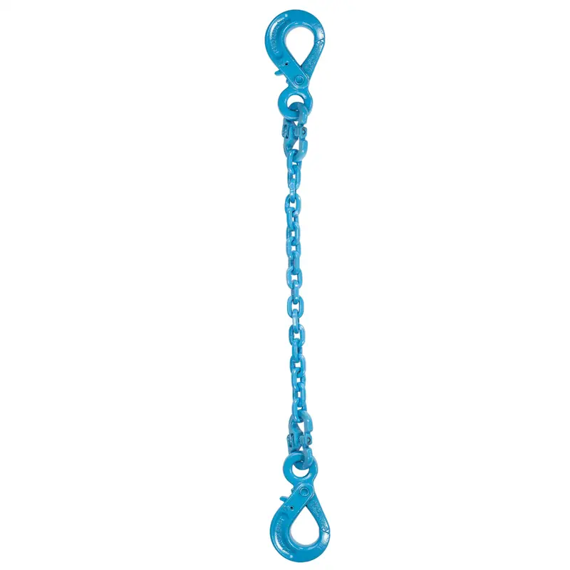 1/2" x 14' - Pewag Single Leg Chain Sling w/ Self-Locking & Self-Locking Hooks - Grade 120