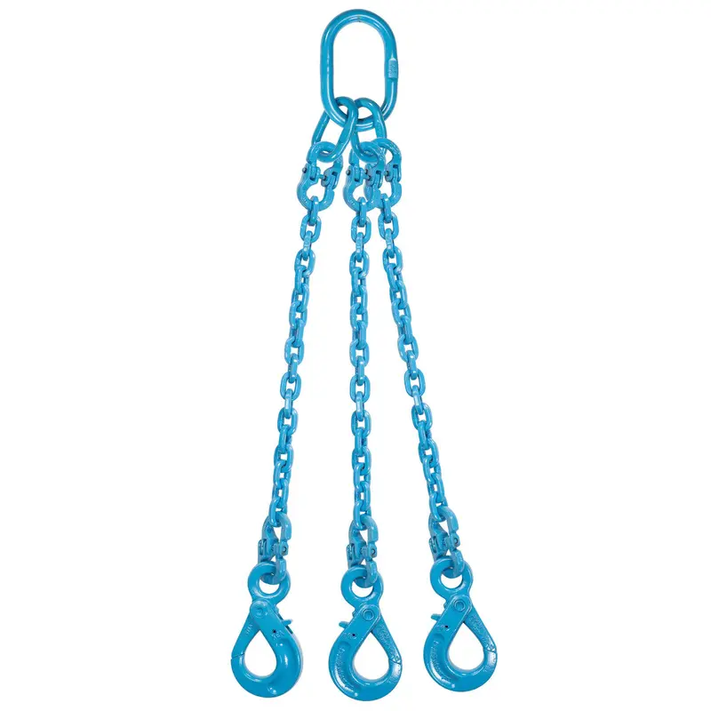 1/2" x 14' - Pewag 3 Leg Chain Sling w/ Self-Locking Hooks - Grade 120