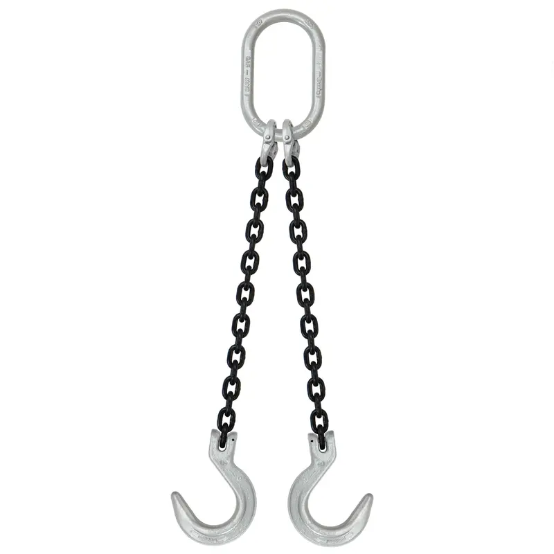 1/2" x 12' - Domestic 2 Leg Chain Sling with Crosby Foundry Hooks - Grade 100