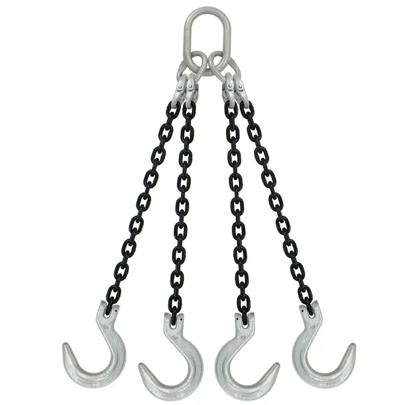 1/2" x 3' - Domestic 4 Leg Chain Sling with Crosby Foundry Hooks - Grade 100