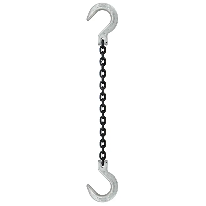 1/2" x 12' - Domestic Single Leg Chain Sling with Crosby Foundry & Foundry Hooks - Grade 100
