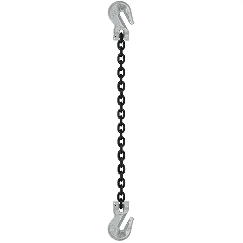 1/2" x 18' - Domestic Single Leg Chain Sling with Crosby Grab & Grab Hooks - Grade 100