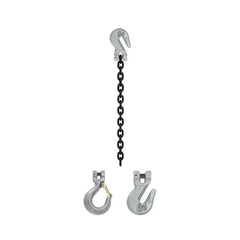 1/2" x 3' - Domestic Single Leg Chain Sling with Crosby Grab & Sling Hooks - Grade 100