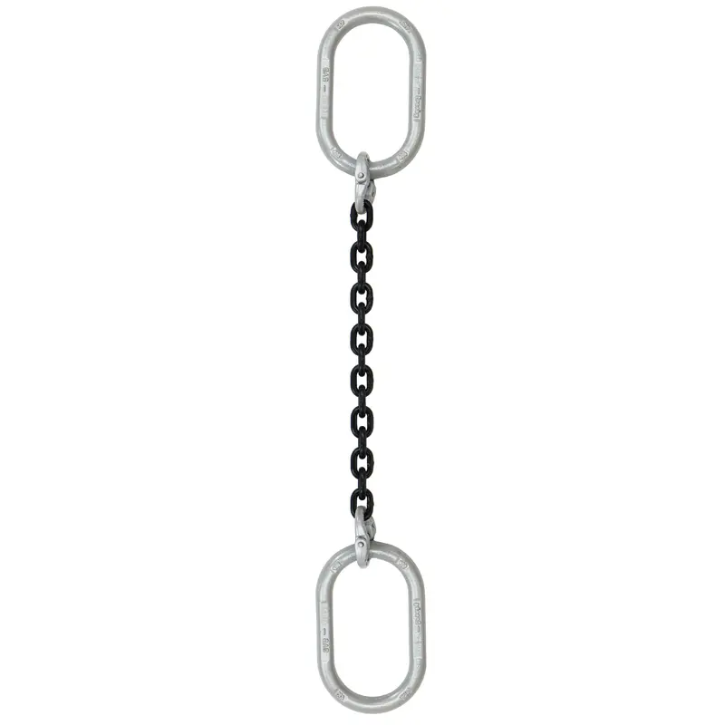 1/2" x 3' - Domestic Single Leg Chain Sling with Crosby Oblong Master Links  - Grade 100