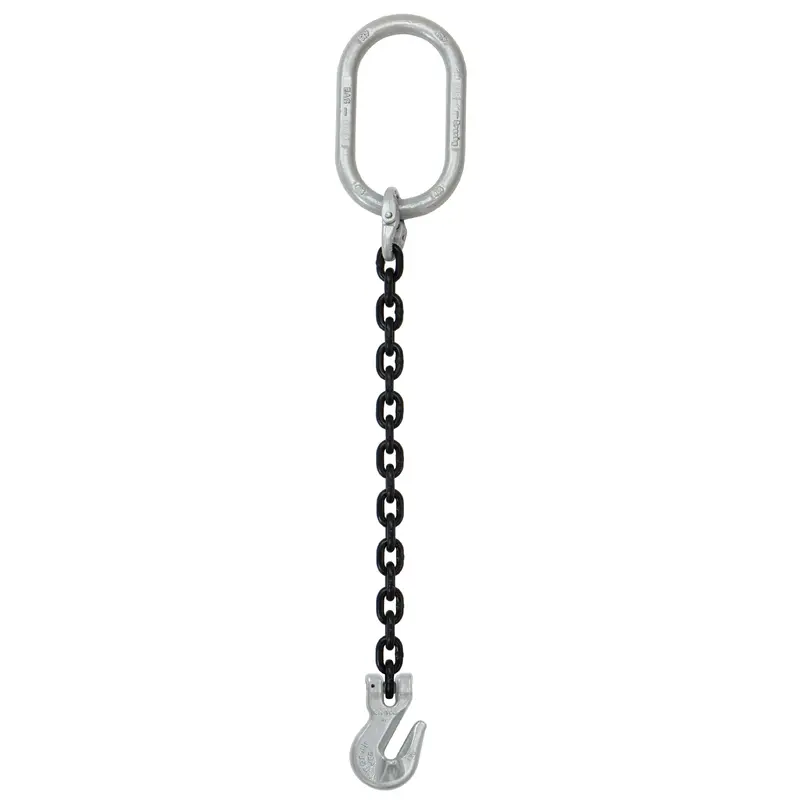 1/2" x 5' - Domestic Single Leg Chain Sling with Crosby Grab Hook - Grade 100