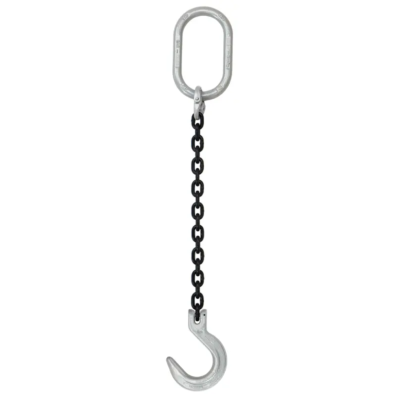 1/2" x 16' - Domestic Single Leg Chain Sling with Crosby Foundry Hook - Grade 100