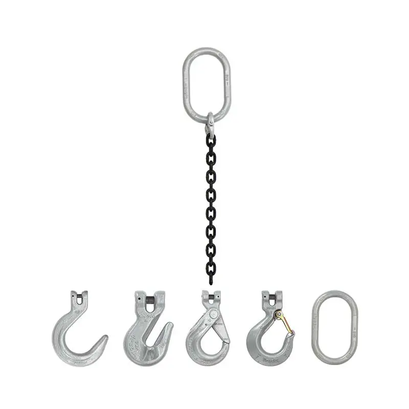 1/2" x 3' - Domestic Single Leg Chain Sling with Crosby Self-Locking Hook - Grade 100