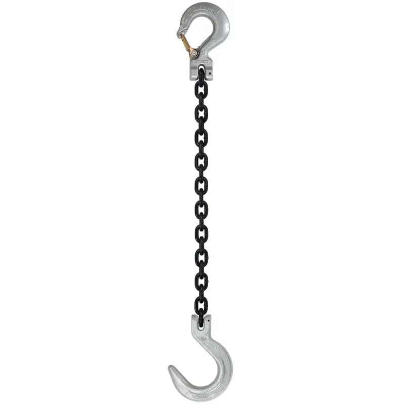 1/2" x 6' - Domestic Single Leg Chain Sling with Crosby Sling & Foundry Hooks - Grade 100
