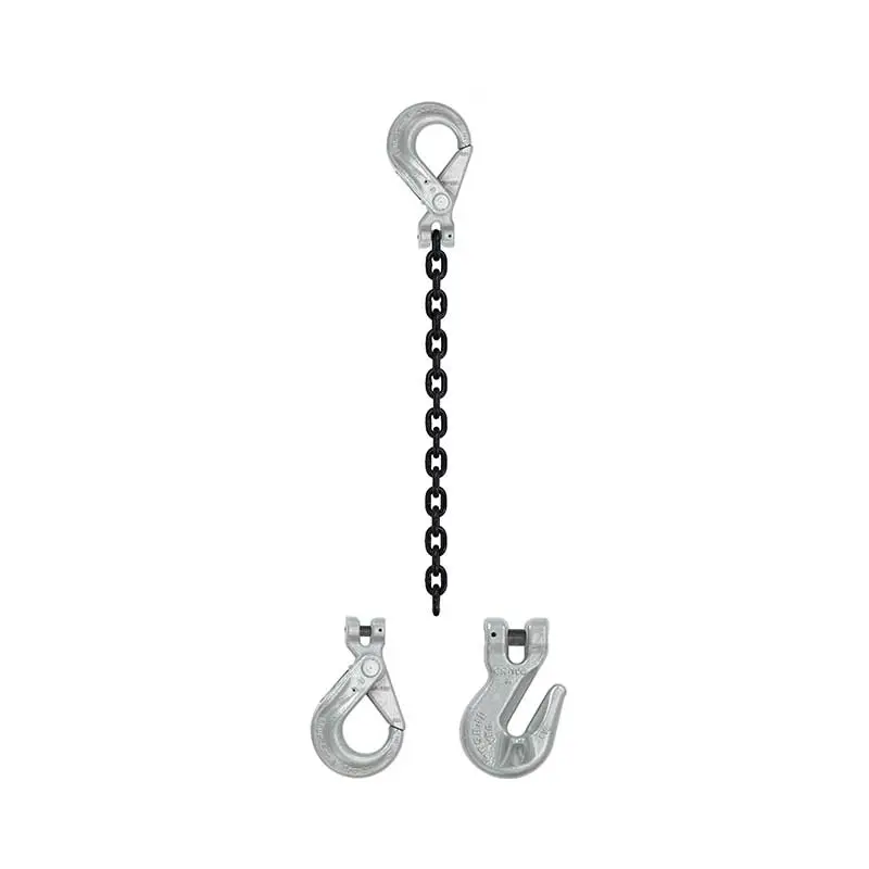 1/2" x 3' - Domestic Single Leg Chain Sling with Crosby Grab & Self-Locking Hooks - Grade 100