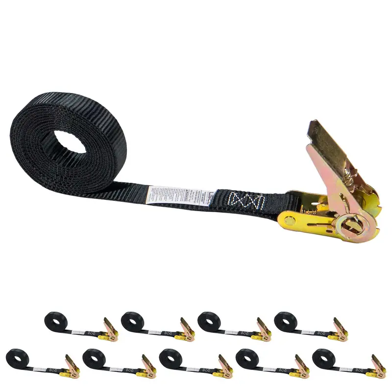 1" x 15' Black Endless Ratchet Strap | 10-Pack