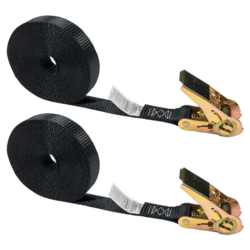 1" x 20' Black Endless Ratchet Strap | 2-Pack