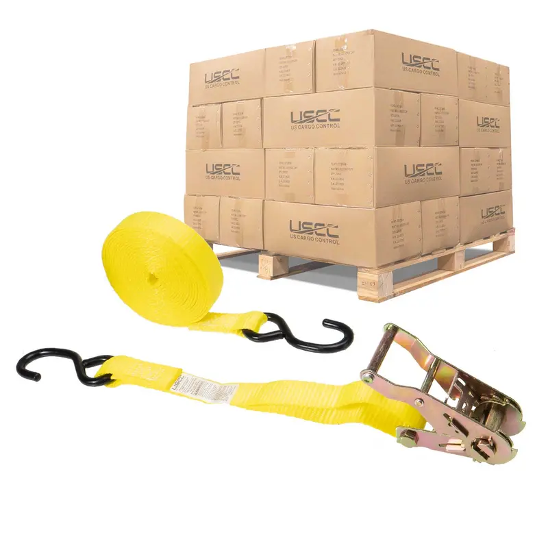 1" x 20' Ratchet Strap w/ S-Hook | 800-Pack (Pallet)
