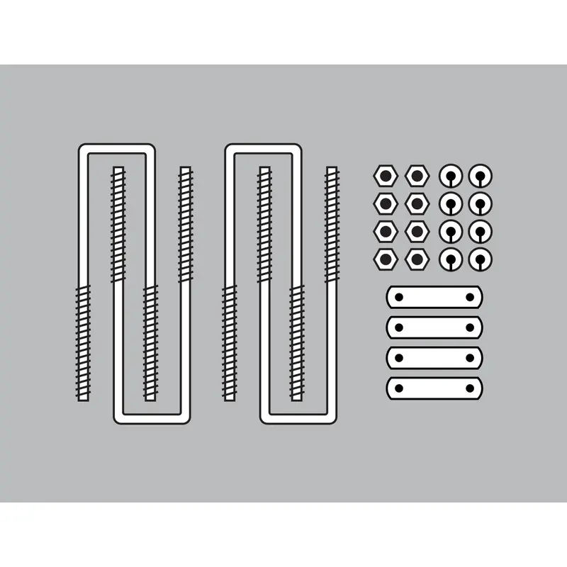 Sturdy-Lite U-Bolt Straight Frame Cab Rack Mounting Kit - 19" Bolts