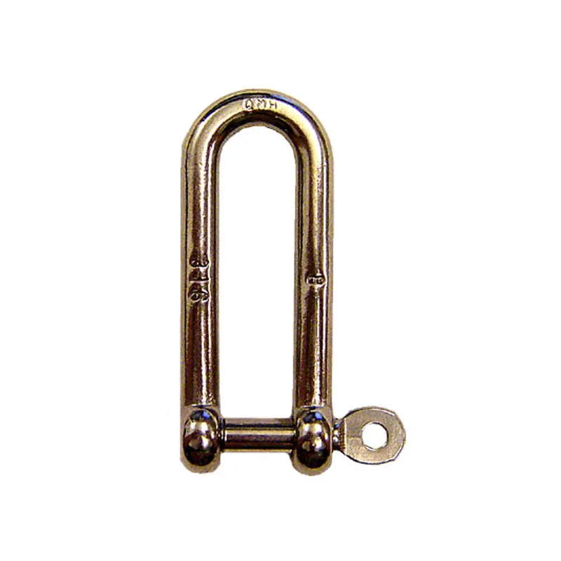 1/4" Captive Pin Long D Shackle Stainless Steel